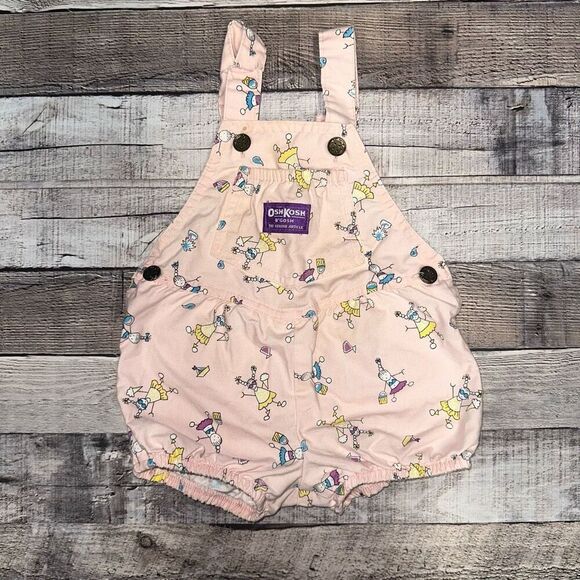 OshKosh B'gosh Other - Vintage 80s Oshkosh B’Gosh Pink Girly Summer Ice Cream Beach Union Made Overalls